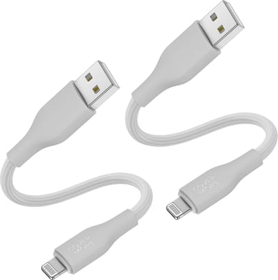 Oplaadkabel geschikt voor iPhone - Lightning kabel - Kort - 30cm - 2 stuks - Stevig - Nylon - Wit