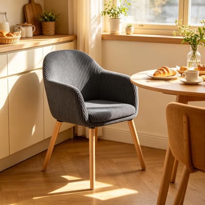Eetkamerstoel - Keukenstoel - Woonkamerstoel - Make-up Stoel - Werkstoel - Kantoorstoel - Comfortabele Zitstoel - Ergonomische Rugleuning - Stijlvolle Stoel voor Thuis, Kantoor en Woonruimte - Grijs