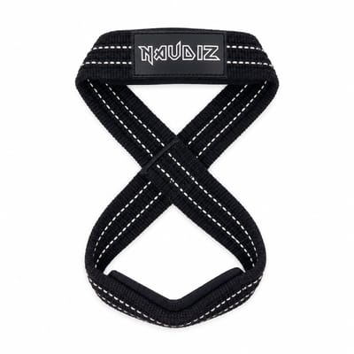 Naudiz Ouroboros Figure 8 Straps 30 inch – Double Ply Lifting Straps voor Deadlift, Strongman & Zware Pulls – Heavy Duty Katoen – Zwart