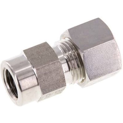 12L & G1/4'' RVS Rechte Knelfitting Binnendraad voor manometers 315bar ISO 8434-1