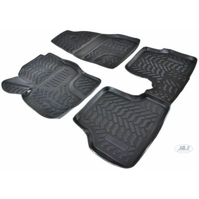 Tapis De Sol En Caoutchouc - J&J AUTOMOTIVE - Ford Focus 2004-2010 - Antidérapant - Sur Mesure - TPE Non Toxique noir