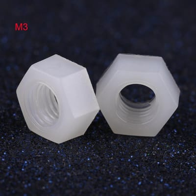 100 stuks M2M8 Nylon Zeskantmoer Metrische Schroefdraad Zeskant Bevestigingsmiddel Professionele Hardware Wit(M3)