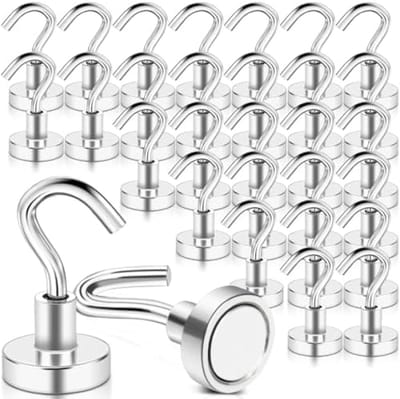 PromoHome Sterke Magneethaken Set - 30 Stuks Metaal Haakjes voor Keuken en Huis