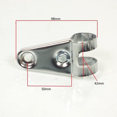 Patte de phare fixation d'optique avant pour mobylette MBK 51 chrome Ø28mm Neuf
