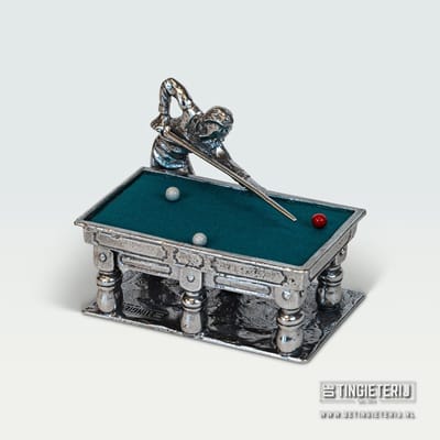 Biljarter met tafel - Biljart beeldje - Biljart trofee - Jubileum biljart - Biljart cadeau - Exclusief sportbeeld