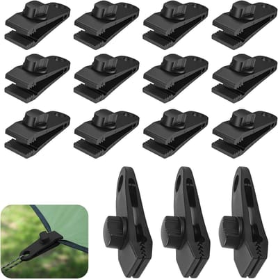 Tarp Clips voor Tent en Zeil - 15 Stuks Sterke Klemmen voor Bevestigen van Zeilen en Tenten