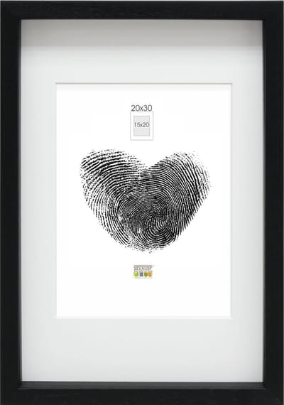 Deknudt Frames Fotolijst - zwart met passe-partout - 15x20 / 20x30 cm