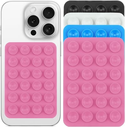 Set van 4 zuignappen voor telefoons, universele telefoonaccessoires, antislip telefoonhouder voor selfies en video's, handsfree en duurzaam