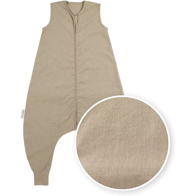 Meyco Baby Studio Collection Linnen Slaapoverall Jumper - Taupe - 80cm - 0.5 TOG
