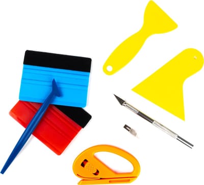 AMiO Wrapping Folie Applicatie Toolkit Allesinéén Set Gereedschap voor Professionele Resultaten (8 stuks)