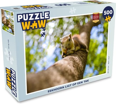 Puzzel Eekhoorn ligt op een tak - Legpuzzel - Puzzel 500 stukjes