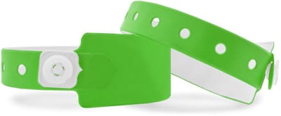 CombiCraft blanco vinyl polsbandjes licht groen 250 x 26 mm - 100 stuks