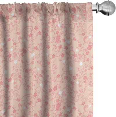 ABAKUHAUS Gordijnen – 2x75x225 cm – Microvezel, verduisterend, perzik-koraal