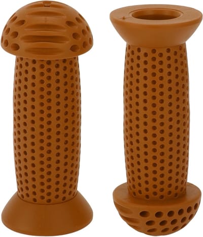 Zachte Handvatbeschermers voor Kinderfietsen - 100mm Lange Einddoppen, Bruin, 1 Paar, Veilig en Comfortabel Fietsen