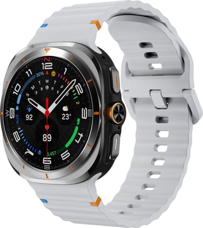By Qubix - smartwatch bandje - Compatible Samsung bandje - Wave Sport Band - Grijs - Geschikt voor Samsung Galaxy Watch Ultra / Ultra 2 - 47mm