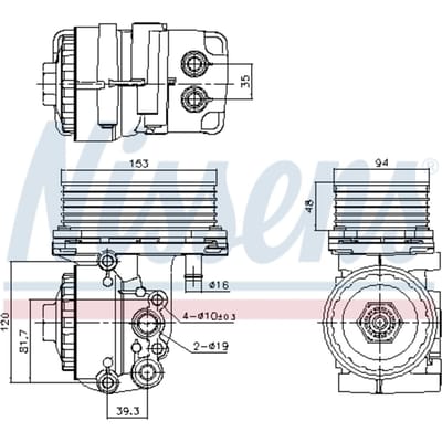 Olie radiator, motorolie NISSENS 91327