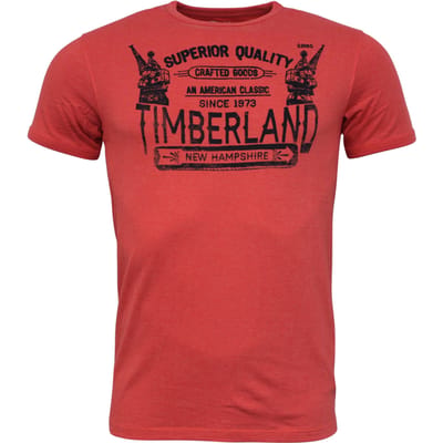 Timberland Vintage New Hampshire Rode Mouwen Slim Fit Heren T-shirt Top A1HVK E66