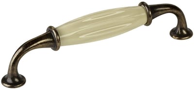 Meubelgreep META Boorgatafstand 128 mm Brons optiek / crème Porseleingreep van SOTECH