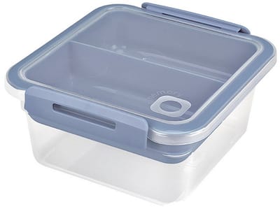 Rotho - Salade vershoudbakje - Broodtrommel - lunchbox - 19,5 x 19,5 x 6,5 cm - Blauw