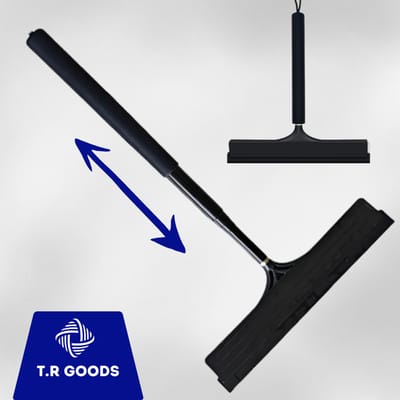 T.R Goods® Uitschuifbare Douchewisser en Vloertrekker - RVS Vloerwisser - Uitschuifbaar - Zwart