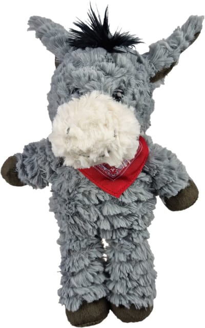 UNITOYS – Ezeltje Dario met boerenzakdoek – Knuffel – 28 cm – Grijs