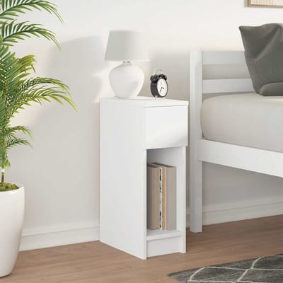 vidaXL - Nachtkastje - met - lade - 20x36x60 - cm - wit