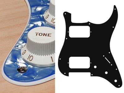 Boston ST-233-POB pickguard, Stallion, HH, 3 pot holes, 3-5 switch, 2 ply, pearl ocean blue