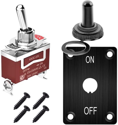Vt products - Tuimelschakelaar - Heavy Duty - Waterdicht - 12VDC - 20A - 2-pins - Geschikt voor Auto Vrachtwagen Boot - Zwart