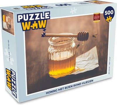 Puzzel Honing met bijen rond vliegen - Legpuzzel - Puzzel 500 stukjes