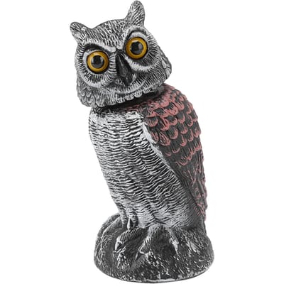 Huppe factice en plastique rayée, petite, secouable, étanche, forme vive, hibou factice, épouvantails pour jardins gray