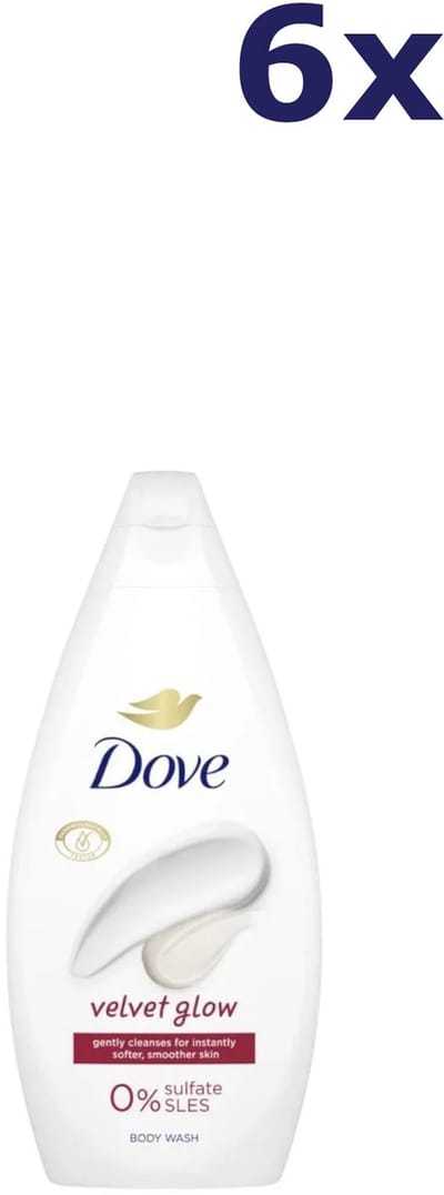 6x Dove Douchegel Velvet Glow 450ml
