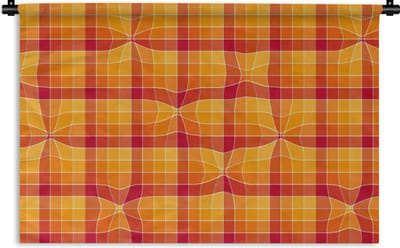 Wandkleed - Wanddoek - Oranje - Patronen - Abstract - 90x60 cm - Wandtapijt