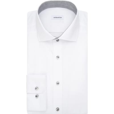 Seidensticker Spread Kent Business Shirt Heren - Maat 38 - Kleur Wit-665 - Regular of Slim Fit - 100% Katoen - Non-Iron - Normale Mouwlengte