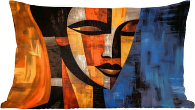 Sierkussens - Kussentjes Woonkamer - 60x40 cm - Abstract - Portret - Kleurvakken