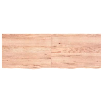 vidaXL - Wandschap - 140x50x(2-4)cm - behandeld - massief - eikenhout - lichtbruin