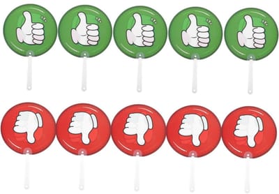 longziming -Stempelpaddels 10 Stuks - Kunststof - 28x17,8cm - Dubbelzijdig - Rood/Groen - Interactief Stemhulp - Voor School, Klassikale Discussies & Activiteiten