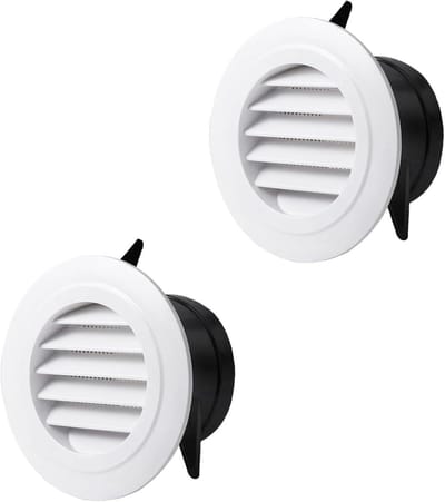 Ventilatieroosters 2 stuks voor afvoerlucht met insectenbescherming Ø 95 mm - geschikt voor Ø 100 mm buis
