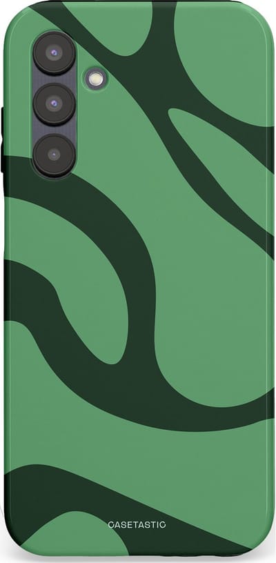Casetastic hoesje geschikt voor Samsung Galaxy A25 - Dubbellaagse bescherming - Khakigroene Bos Blobs - Fashion Case - Saliegroen Donkergrijs