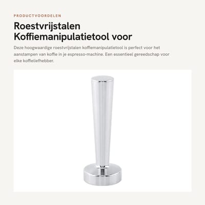 Dailygoods- Koffiemanipulatietool - Roestvrij Stalen Espresso Tamper - Uniek Handvatontwerp - Hoogwaardige Materialen - Modern Design - Verbeterde Levenskwaliteit - Espressotamper