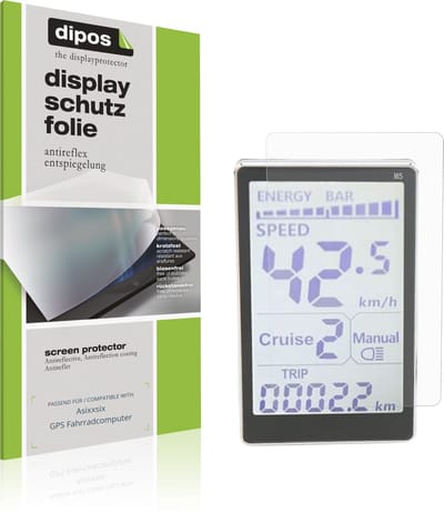 dipos – 2x Matte Beschermfolie geschikt voor Asixxsix GPS Fahrradcomputer | Krasbestendige & antireflecterende Screenprotector Ultra-Thin