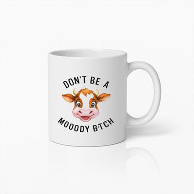 Grappige Koe Mok 330ml – Wees Geen Chagrijnige – Schattig Dierenontwerp Koffiebeker – Humoristisch Cadeau