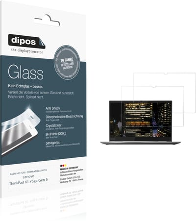 dipos – 2x Pantserfolie geschikt voor Lenovo ThinkPad X1 Yoga Gen 5 | 9H Screenprotector