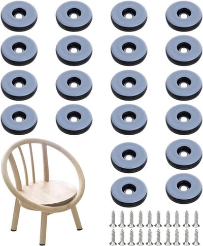 20x Schroefbare Teflonglijders Ø 22 mm voor Meubels en Stoelen - Inclusief Schroeven