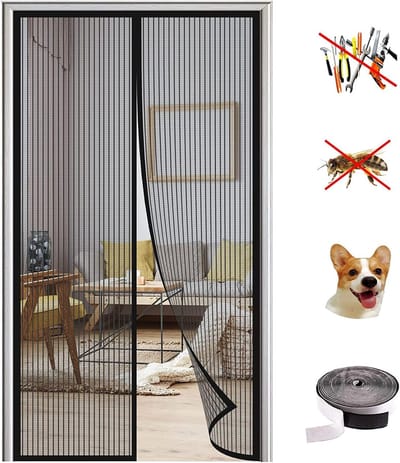 Thijox - Magneet Vliegengaas Deur Insectenbescherming - Magnetisch Muskietennet - Automatisch Sluitend Anti-Muggengordijn voor Balkon- en Terrasdeur -