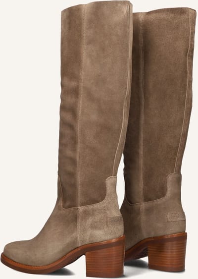 Shabbies Puk Tuba Laarzen - Suède - Dames - Taupe - Maat 37
