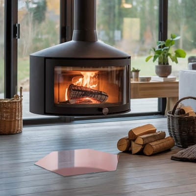 Coloray Vloerplaat Houtkachel - Plaat onder Houtkachel - 40 cm x 34 cm - Kachel Onderplaat - Roze Vloerplaat Kachel - Onderplaat - Onderplaat Kachel - Houtkachel Vloerplaat - Onderplaat Voor Houtkachel