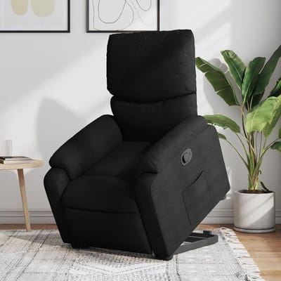 Relaxstoel met opstahulp - Sta-op stoel - Comfortabel zitten - Elektrische hulpfunctie - 75 x 99 x 99 cm - Zwart