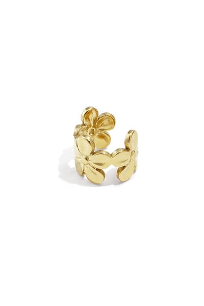 Ear Cuff Golden Flower | RVS (verkleurt niet) | Geen Gaatje Nodig | Oorbellen | Earcuff