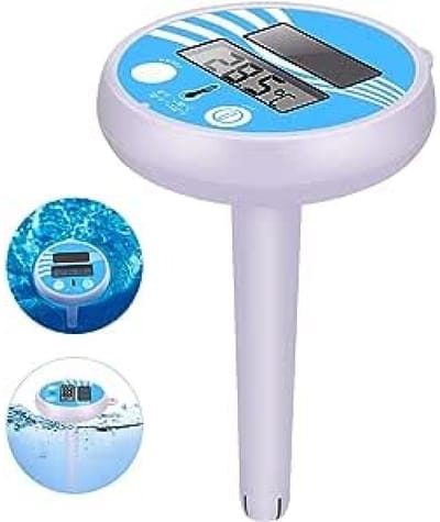 Ynkkvre - Zwembadthermometer - Waterthermometer - Drijvende Zwembadthermometer - Digitale Zwembadthermometer - Zonne-energie - 0-50°C Bereik - Groot Display