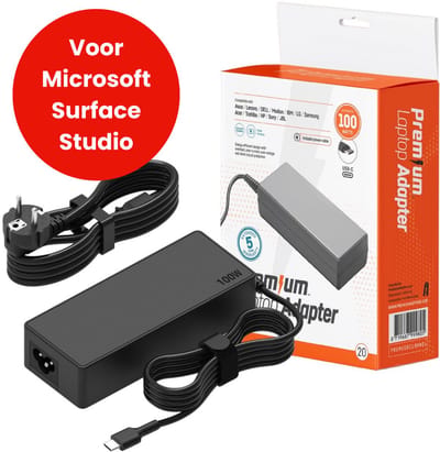 100W USB-C Laptop oplader voor Microsoft Surface Laptop Studio – Alle modellen vanaf 2021 – Kabel + Adapter